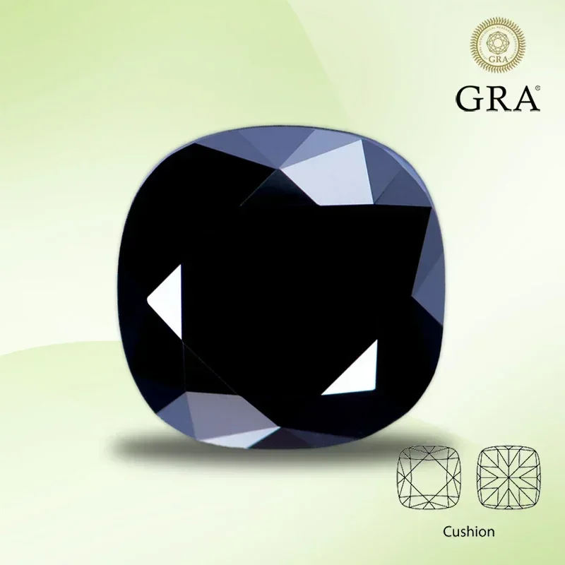 Moissanite Stone Cushion Cut Black Color Gemstone Lab Created Diamond for Advanced Jewelry Making Materials with GRA C
Moissanite Stone Cushion Cut Black Color Gemstone Lab Created Diamond for Advanced Jewelry Making Materials with GRA C
