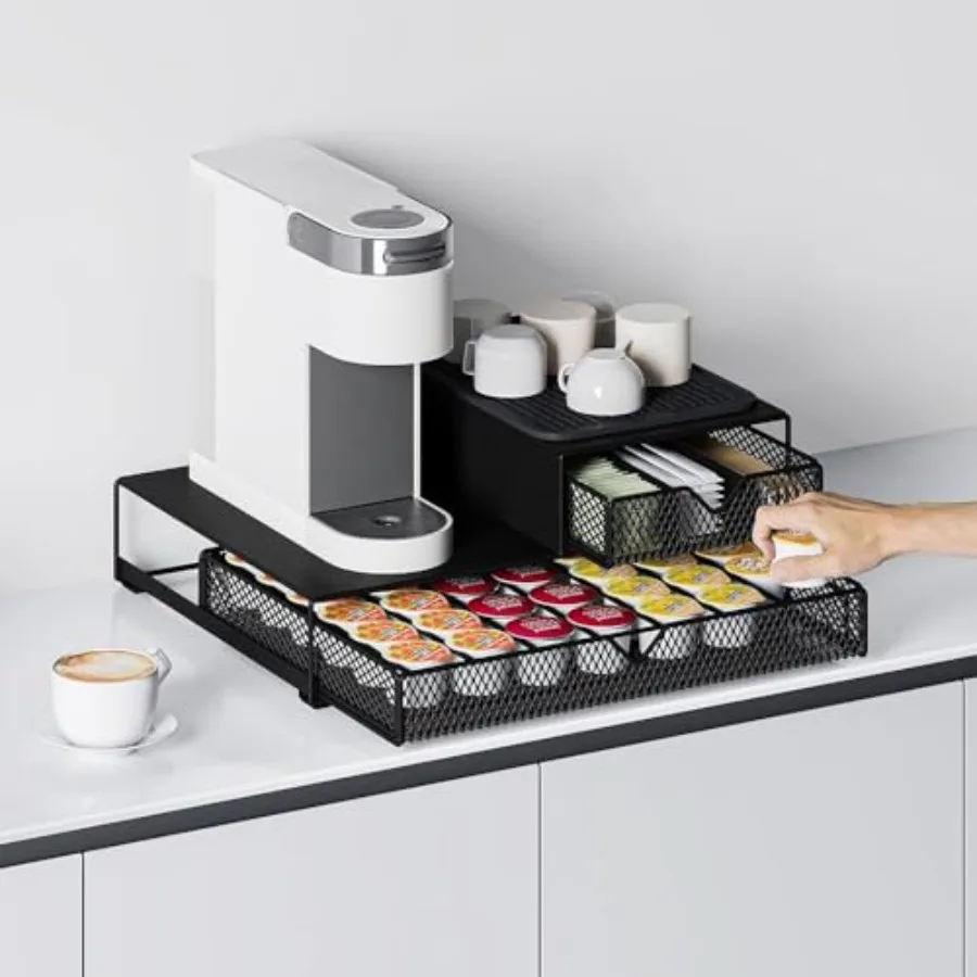 K Cup Organizer for Countertop - Solid Metal 60 Coffee Pod Holder Storage Drawer Reinforced Steel Stand Compatible with Keurig
K Cup Organizer for Countertop - Solid Metal 60 Coffee Pod Holder Storage Drawer Reinforced Steel Stand Compatible with Keurig