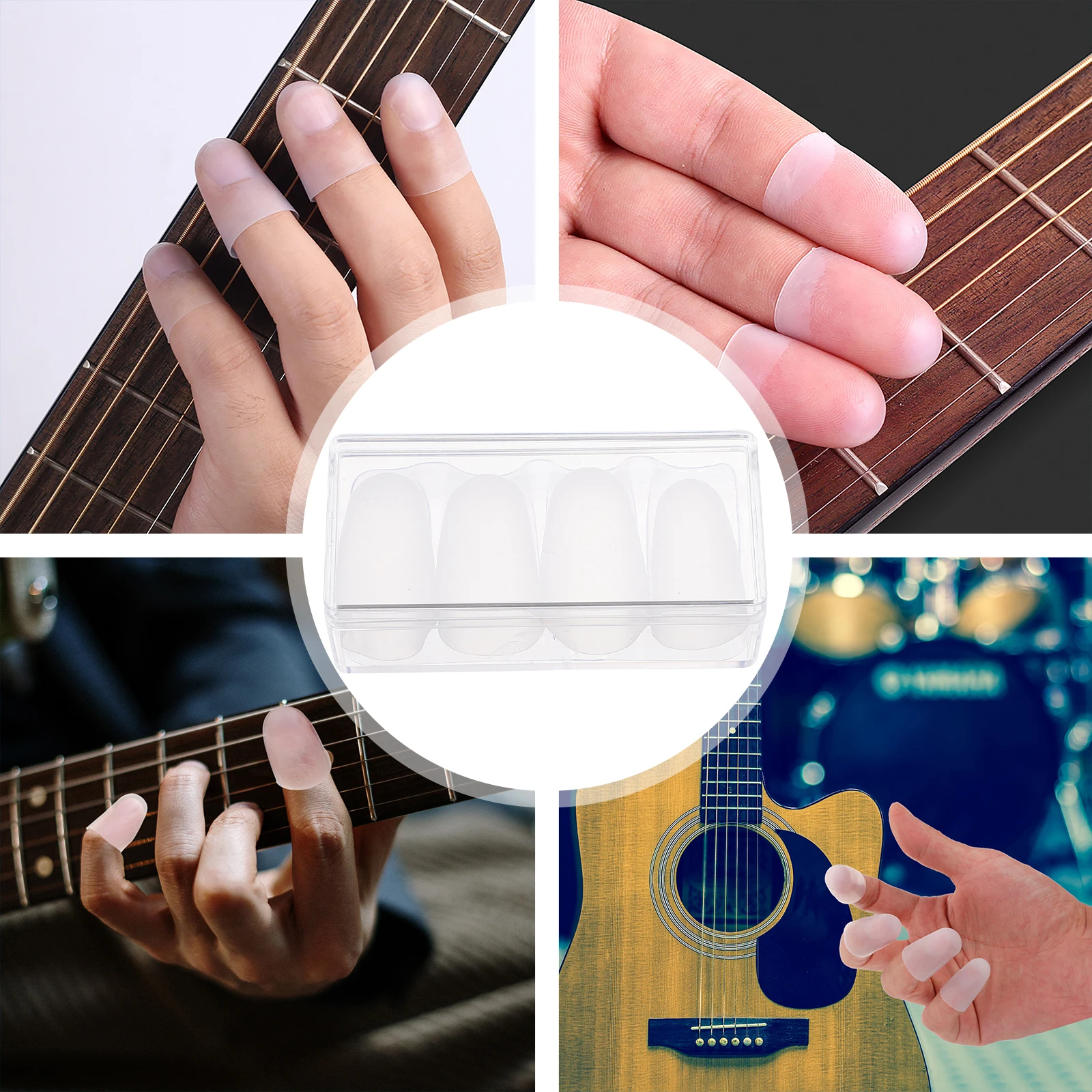 4 Pcs Guitar Finger Cots Comfort Playing Covers Gloves Tip Protectors Silica Gel Guards
4 Pcs Guitar Finger Cots Comfort Playing Covers Gloves Tip Protectors Silica Gel Guards