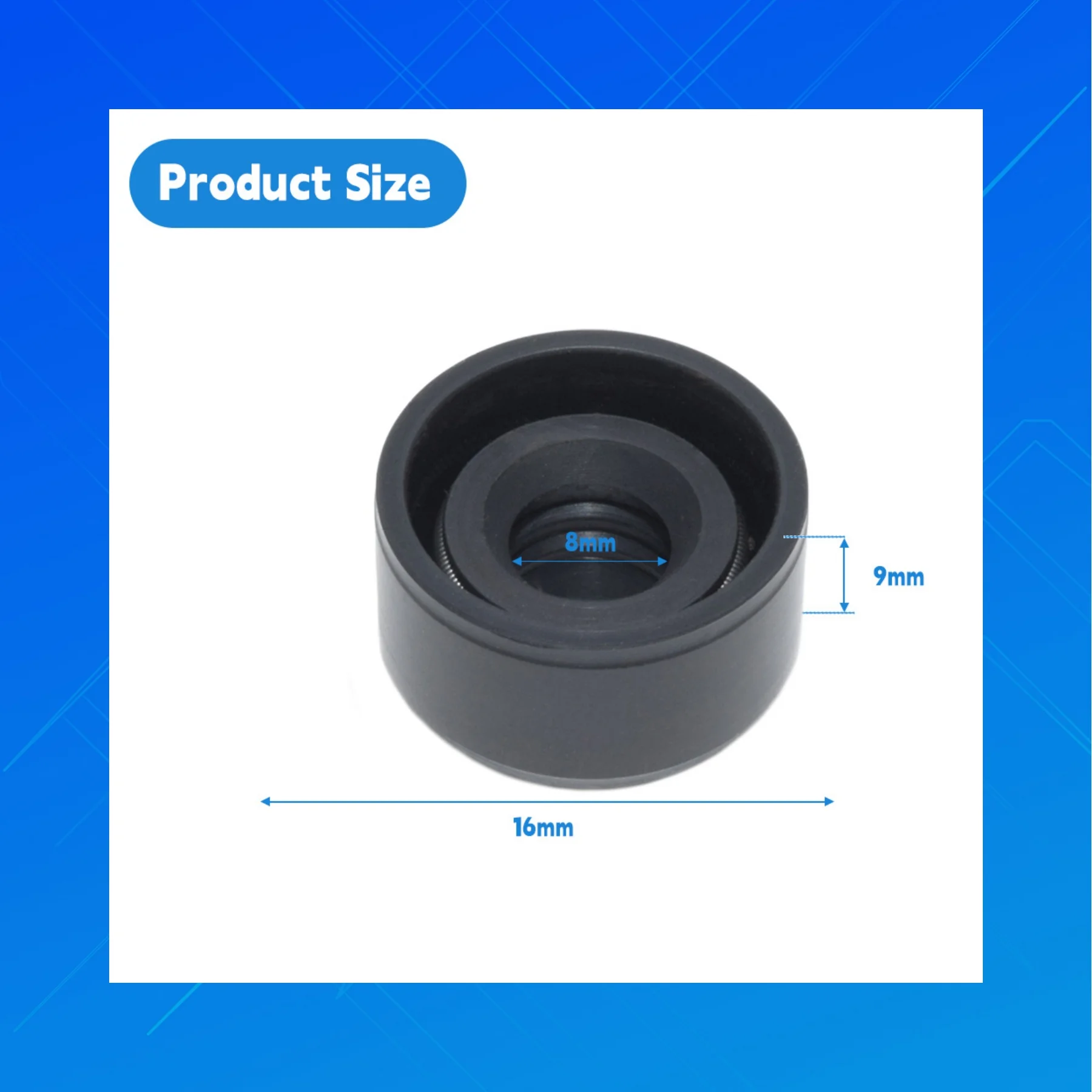 High-quality NBR rubber oil seal. DMHUI brand high-pressure oil seal, VC type 8*16*9mm .Size8x16x9 mm.
High-quality NBR rubber oil seal. DMHUI brand high-pressure oil seal, VC type 8*16*9mm .Size8x16x9 mm.