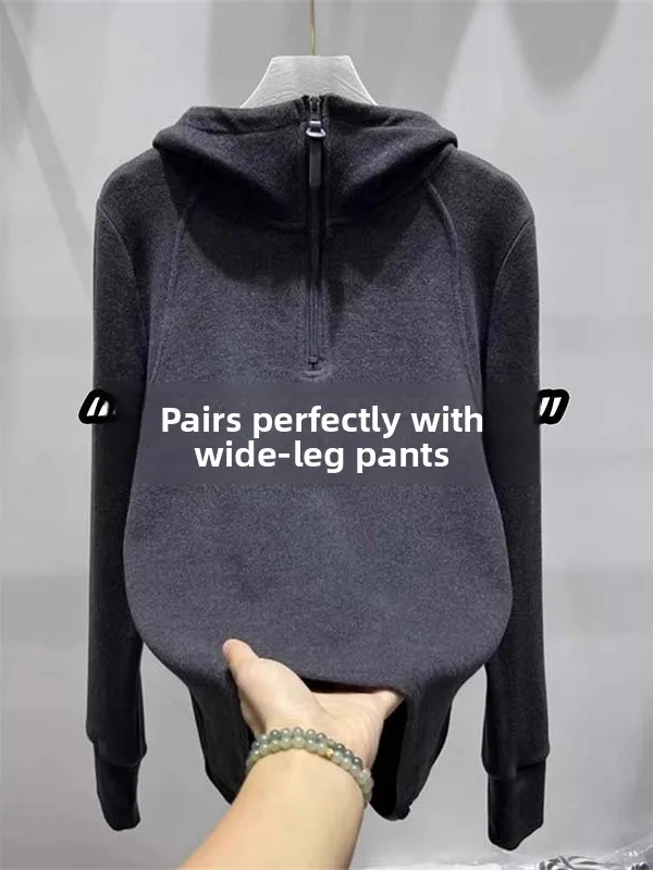 Unique Double-sided Velvet Hoodie Zipper Women's Base Shirt Deep Grey Autumn Winter New Style Casual Comfortable Korean Style
Unique Double-sided Velvet Hoodie Zipper Women's Base Shirt Deep Grey Autumn Winter New Style Casual Comfortable Korean Style