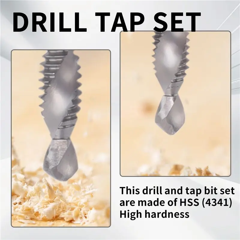 [NEW!A93G】 6Pcs Drill Tap Set Hex Shank SAE Combination Drill And Tap Bit Set HSS 4341 Screw Tap Deburr Drill Bit
[NEW!A93G】 6Pcs Drill Tap Set Hex Shank SAE Combination Drill And Tap Bit Set HSS 4341 Screw Tap Deburr Drill Bit