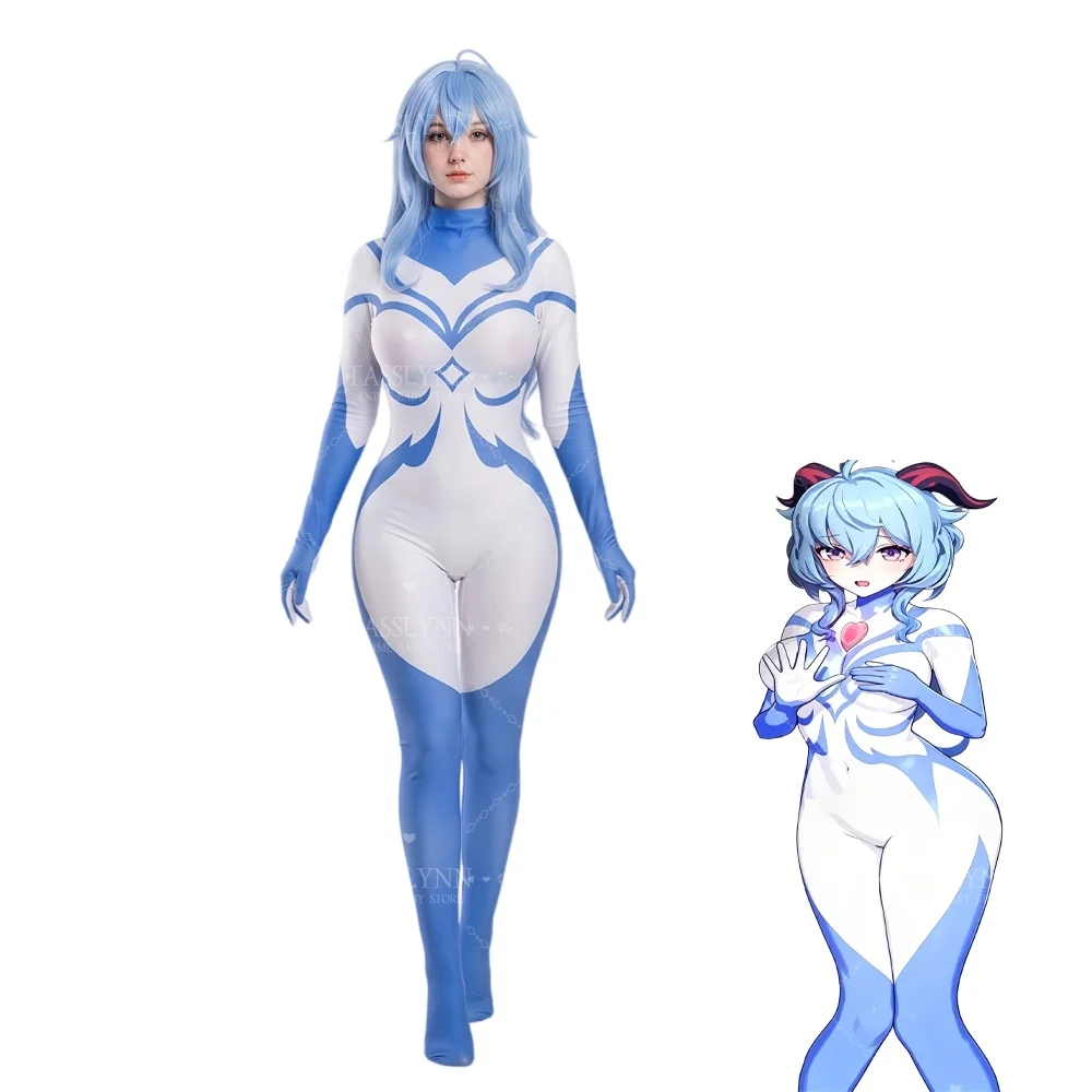 Women's Ganyu Genshin Impact Cosplay Outfit, White Blue Long Sleeve Bodysuit, Anime Character Role Play Costume for Photo Shoot
Women's Ganyu Genshin Impact Cosplay Outfit, White Blue Long Sleeve Bodysuit, Anime Character Role Play Costume for Photo Shoot