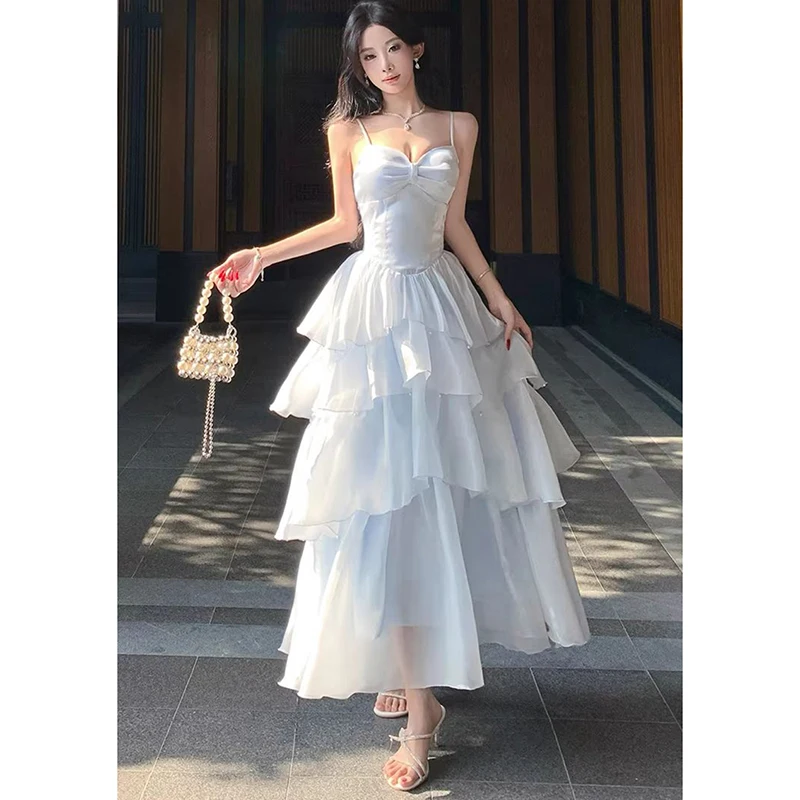 Blue Party Evening Dress Women Spaghetti Strap Sexy Off Shoulder Dress Sweet Layered Slim A Line Beach Vacation Vestidos
Blue Party Evening Dress Women Spaghetti Strap Sexy Off Shoulder Dress Sweet Layered Slim A Line Beach Vacation Vestidos