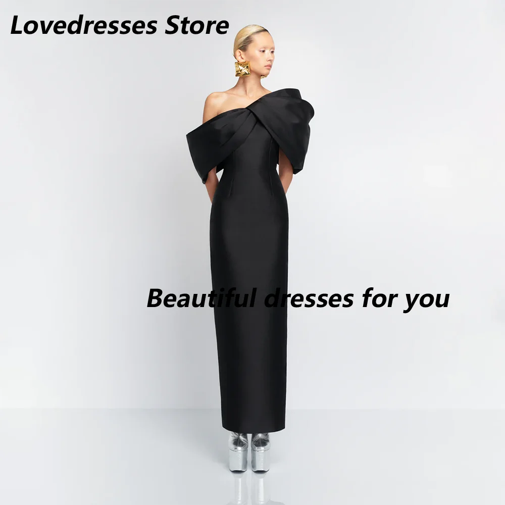 Black Evening Dress Maxi Bow One Shoulder Column Satin Formal Gowns for Women Sleeveless Back Split 2025 Evening Gown Customized
Black Evening Dress Maxi Bow One Shoulder Column Satin Formal Gowns for Women Sleeveless Back Split 2025 Evening Gown Customized
