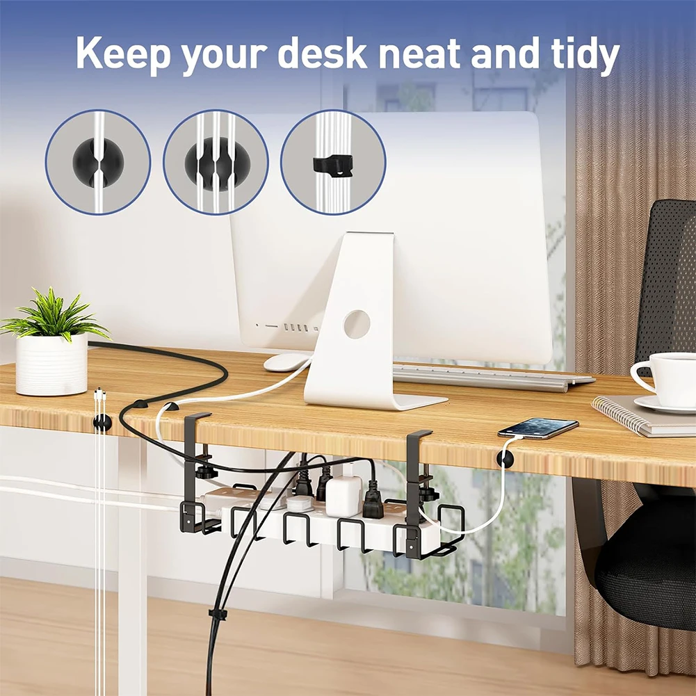 Металлический стеллаж для хранения под столом, лоток для управления кабелями, органайзер для кабеля для дома и офиса, кухонные аксессуары для хранения без пробивания отверстий 
Металлический стеллаж для хранения под столом, лоток для управления кабелями, органайзер для кабеля для дома и офиса, кухонные аксессуары для хранения без пробивания отверстий