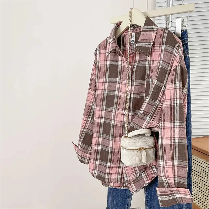 Women's Plaid Shirt Loose Casual Long Sleeve Blouse Oversized Tunic Tops
Women's Plaid Shirt Loose Casual Long Sleeve Blouse Oversized Tunic Tops
