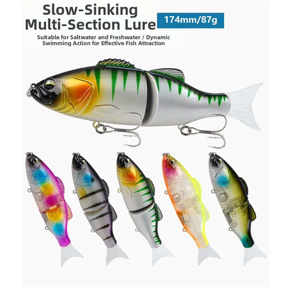 17.4cm/87g Two Multiple Section Fish Lure For Bass Fishing Slow Sinking Hard Bait Reflective Fish Scale Paper 3D Eyes
17.4cm/87g Two Multiple Section Fish Lure For Bass Fishing Slow Sinking Hard Bait Reflective Fish Scale Paper 3D Eyes