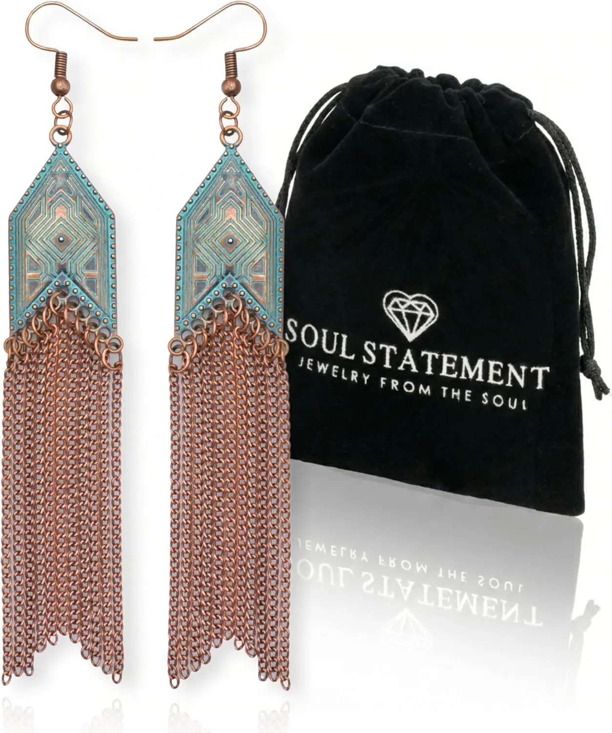 Western Bohemian Jewelry for Women Teal Copper Long Bronze Tassel Earrings Country Concert Festival Accessories
Western Bohemian Jewelry for Women Teal Copper Long Bronze Tassel Earrings Country Concert Festival Accessories