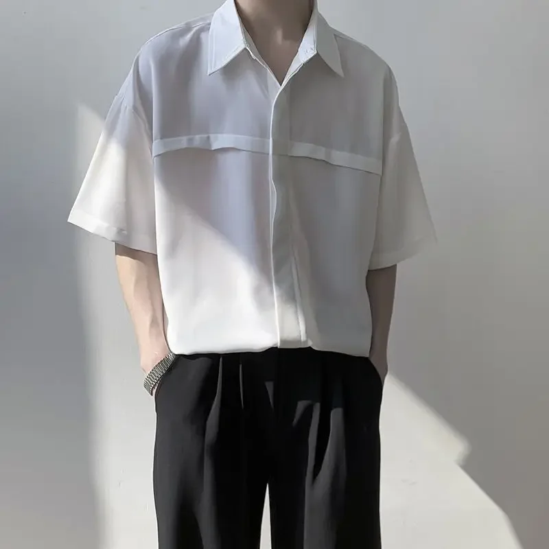 Men's Shirt White Short Sleeve Plain Male Shirts with Sleeves Original Silk New in Casual Sale Korean Popular Clothes Tops Style
Men's Shirt White Short Sleeve Plain Male Shirts with Sleeves Original Silk New in Casual Sale Korean Popular Clothes Tops Style