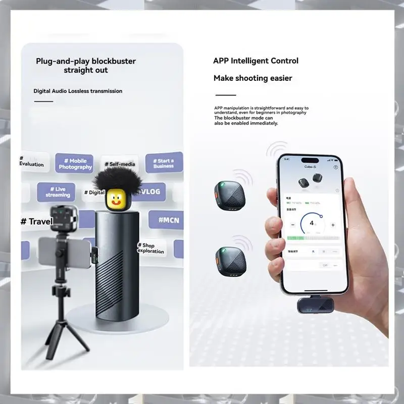 Wireless Microphone System 2.4Ghz Time Capsule Design 300M Stable Transmission For Vlogg Live Streaming A
Wireless Microphone System 2.4Ghz Time Capsule Design 300M Stable Transmission For Vlogg Live Streaming A