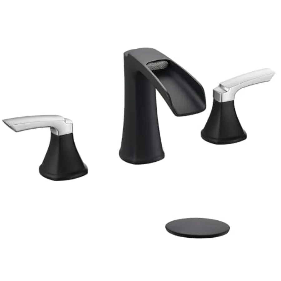 Bathroom Faucet 3 Hole Waterfall 8 Inch Widespread Sink Faucet with Pop-up Drain Two-Handle Matte Black Chrome for Bathroom Use
Bathroom Faucet 3 Hole Waterfall 8 Inch Widespread Sink Faucet with Pop-up Drain Two-Handle Matte Black Chrome for Bathroom Use