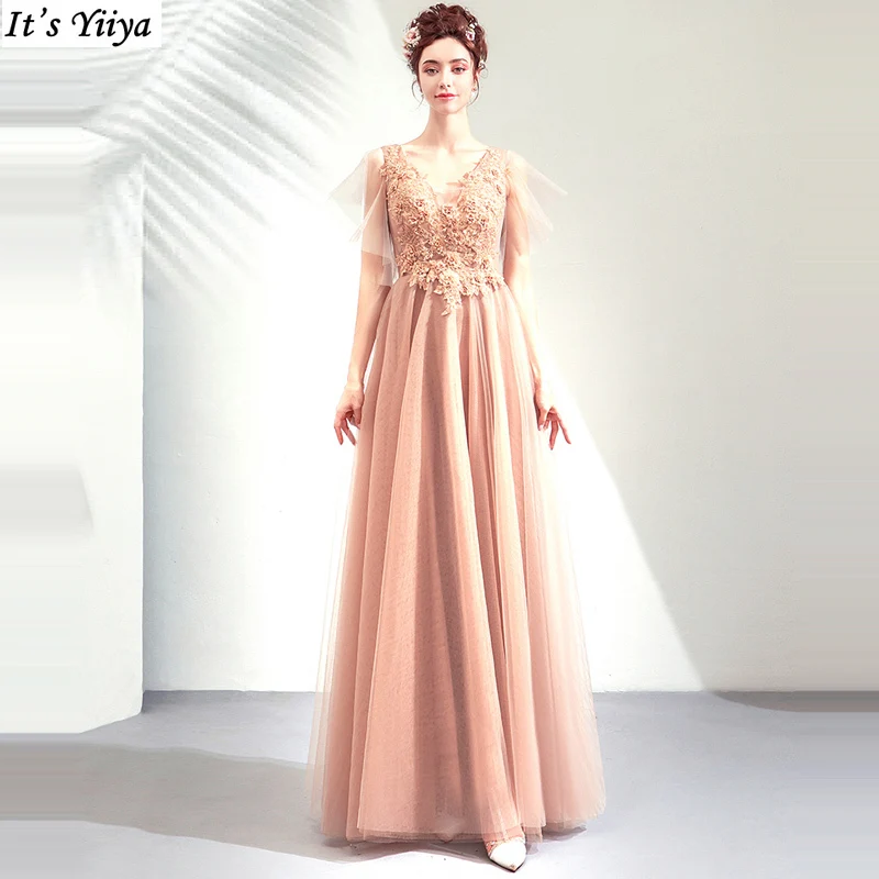 It's YiiYa Evening Dress Orange Beads Appliques V-neck Short Sleeves A-Line Floor Length Plus Size Woman Party Formal Gown E228
It's YiiYa Evening Dress Orange Beads Appliques V-neck Short Sleeves A-Line Floor Length Plus Size Woman Party Formal Gown E228