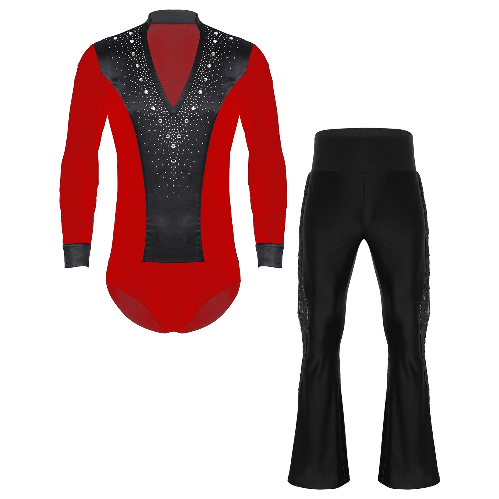 Men's Latin Standard Dance Costume Shirts Bodysuit and Trousers Set Competition Performance Modern Jazz Ballet Cha-cha Dancewear
Men's Latin Standard Dance Costume Shirts Bodysuit and Trousers Set Competition Performance Modern Jazz Ballet Cha-cha Dancewear