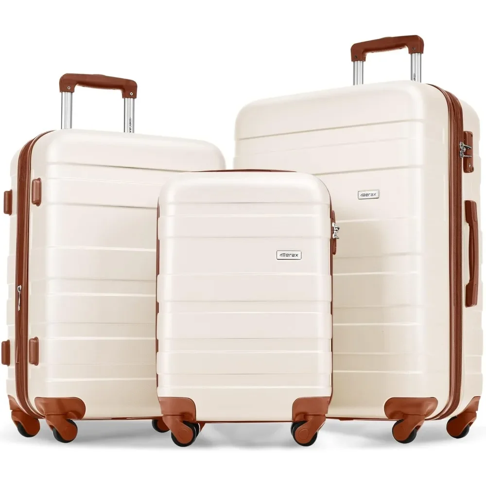 Merax 3 Pcs ABS Hardside Luggage Sets TSA Lock Spinner Wheel Suitcases, Pearly White, 20/24/28 Inch
Merax 3 Pcs ABS Hardside Luggage Sets TSA Lock Spinner Wheel Suitcases, Pearly White, 20/24/28 Inch