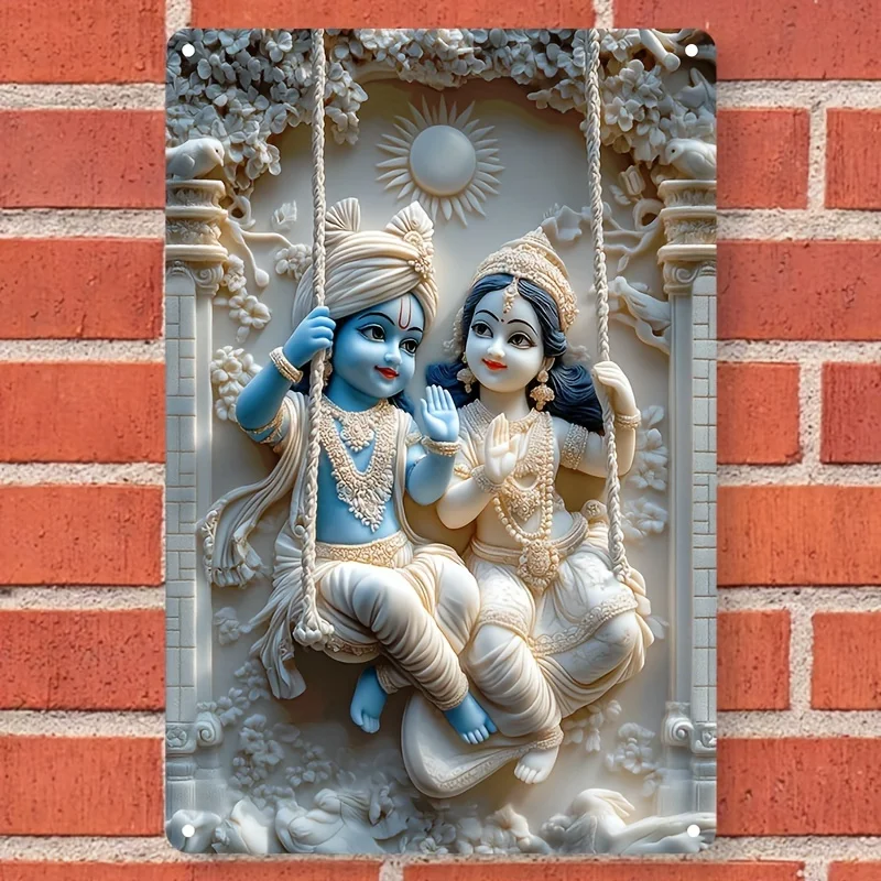 Contemporary Lord Krishna and Radha Religious Aluminum Wall Art, Decorative Sign Plaque for Home, Room, Multipurpose Décor
Contemporary Lord Krishna and Radha Religious Aluminum Wall Art, Decorative Sign Plaque for Home, Room, Multipurpose Décor