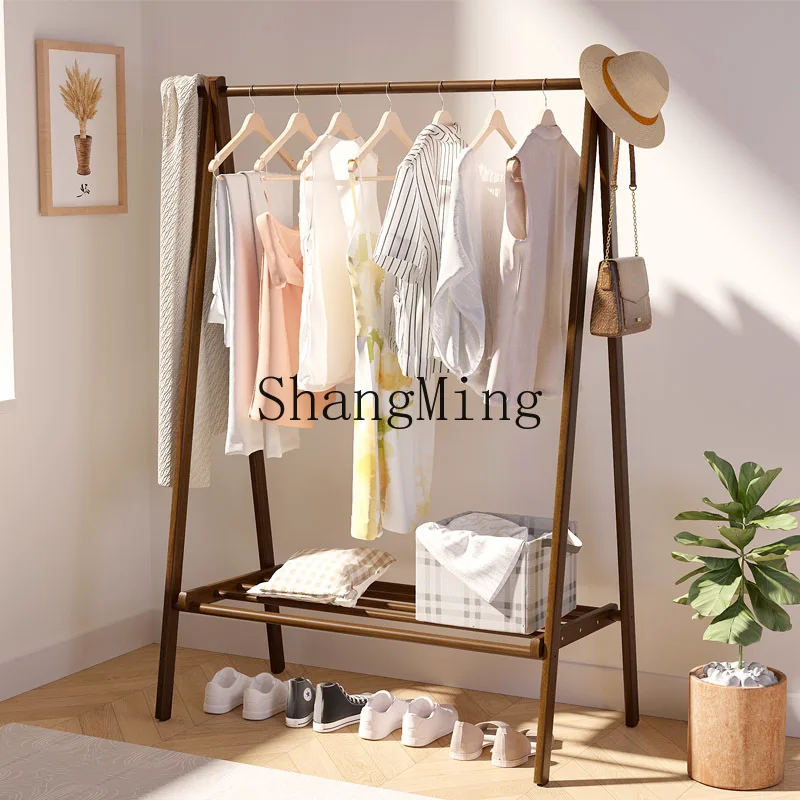 HJ retro new Chinese beech solid wood floor coat rack shelf bedroom balcony clothes drying rod rack
HJ retro new Chinese beech solid wood floor coat rack shelf bedroom balcony clothes drying rod rack