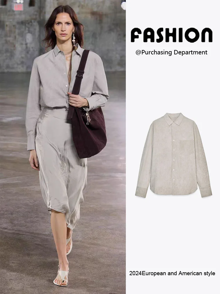 Elegant Single-Button Pocket Long Sleeve Shirt New Spring Women's Fashion Commute Style Quality Fabric Shirt
Elegant Single-Button Pocket Long Sleeve Shirt New Spring Women's Fashion Commute Style Quality Fabric Shirt