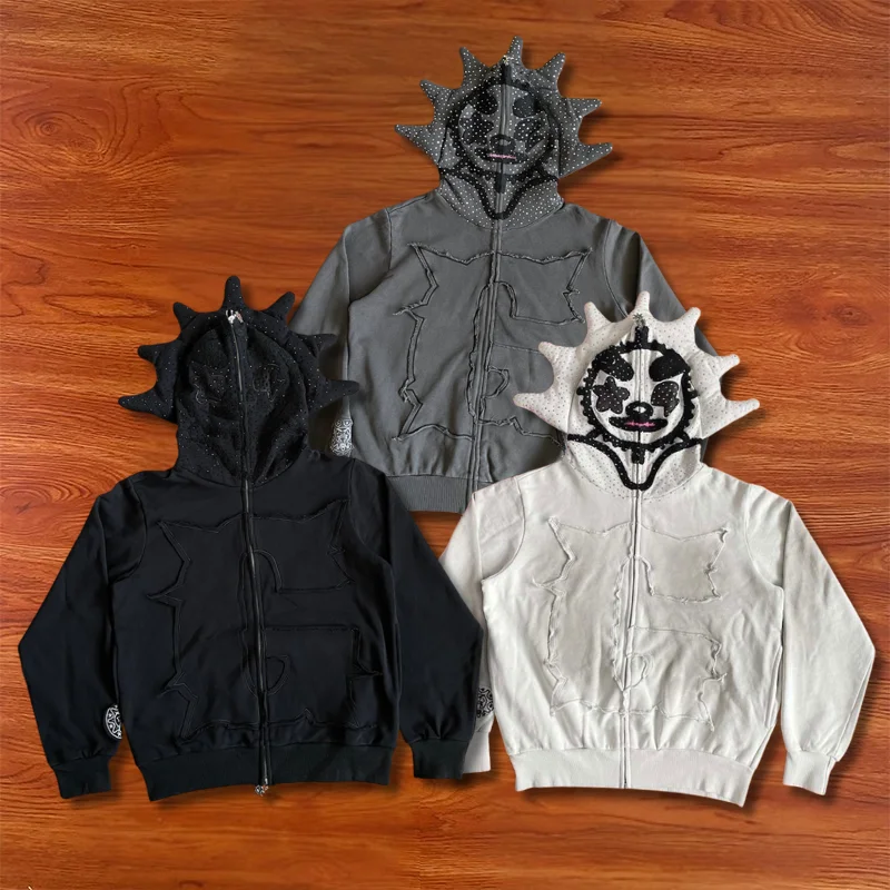 Худи на молнии 2026ss High Street Glo Gang The Glory с вышивкой и стразами, повседневная толстовка для мужчин и женщин
Худи на молнии 2026ss High Street Glo Gang The Glory с вышивкой и стразами, повседневная толстовка для мужчин и женщин