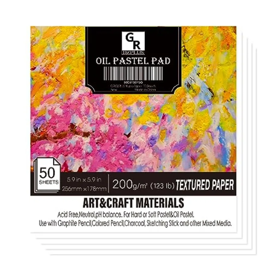 Oil Pastel Pad 5.9 x 5.9 inch 123 lb/200g 50 Sheets Heavyweight Drawing Paper
Oil Pastel Pad 5.9 x 5.9 inch 123 lb/200g 50 Sheets Heavyweight Drawing Paper