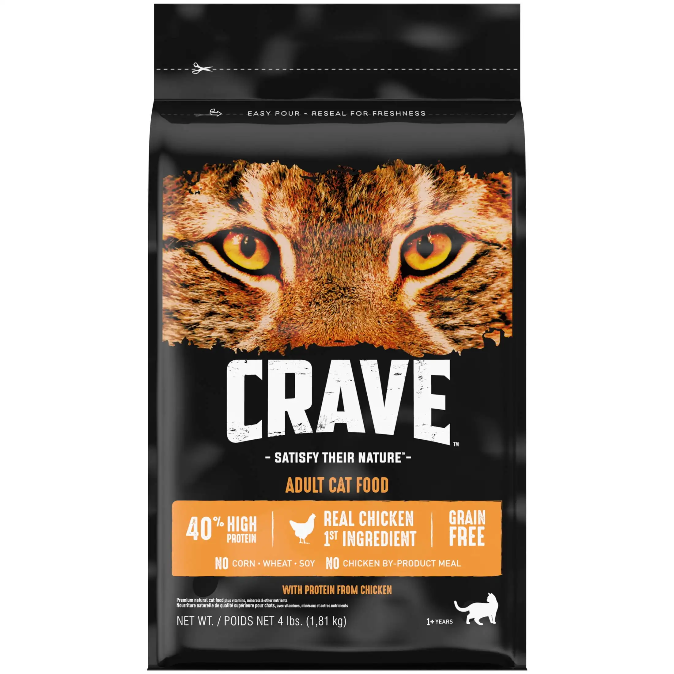 Grain Free Adult High Protein Natural Dry Cat Food With Protein From Chicken, 4 Lb. Bag
Grain Free Adult High Protein Natural Dry Cat Food With Protein From Chicken, 4 Lb. Bag