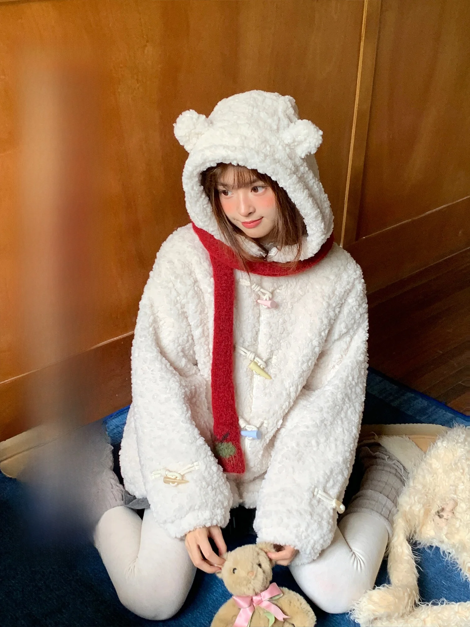 Bibi Bency Women's Thiened Lamb Velvet Hooded Cotton Jaet Warm Plu Winter Outerwear Sweet Anti-aging Sweet Sle
Bibi Bency Women's Thiened Lamb Velvet Hooded Cotton Jaet Warm Plu Winter Outerwear Sweet Anti-aging Sweet Sle