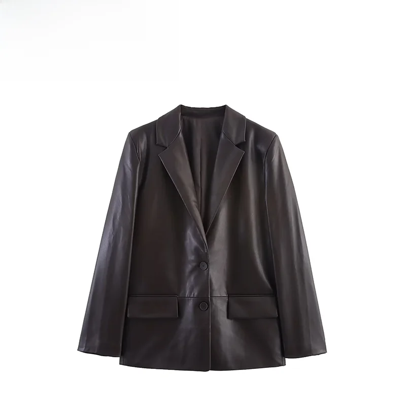 Fall New Faionable Straight Leg Leather Effect Suit Jaet Women's Long Sve Busin Polyester Fiber Unique Sle
Fall New Faionable Straight Leg Leather Effect Suit Jaet Women's Long Sve Busin Polyester Fiber Unique Sle