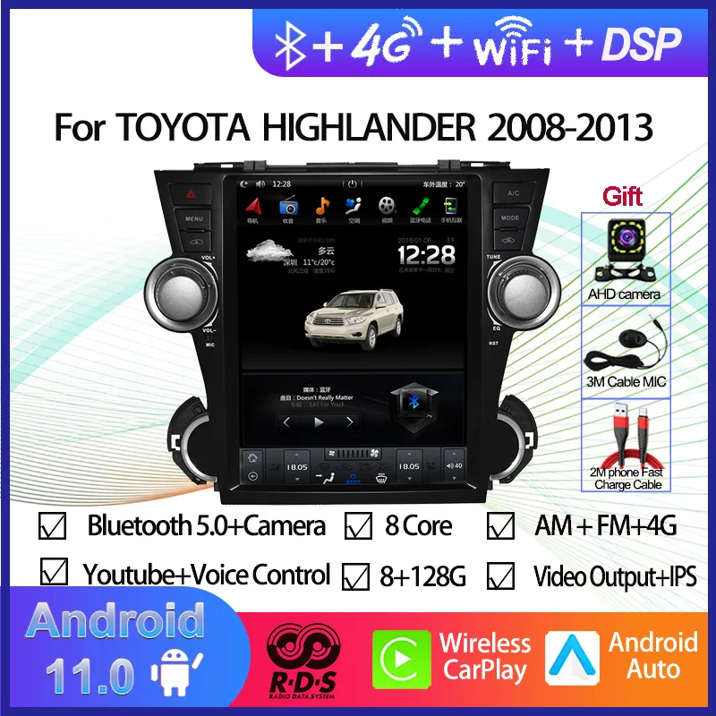 Автомобильный GPS-навигатор, экран 10,4 дюйма, под управлением Android 11,0, для TOYOTA HIGHLANDER 2008-2013, автомобильное радио, стерео, мультимедийный плеер
Автомобильный GPS-навигатор, экран 10,4 дюйма, под управлением Android 11,0, для TOYOTA HIGHLANDER 2008-2013, автомобильное радио, стерео, мультимедийный плеер