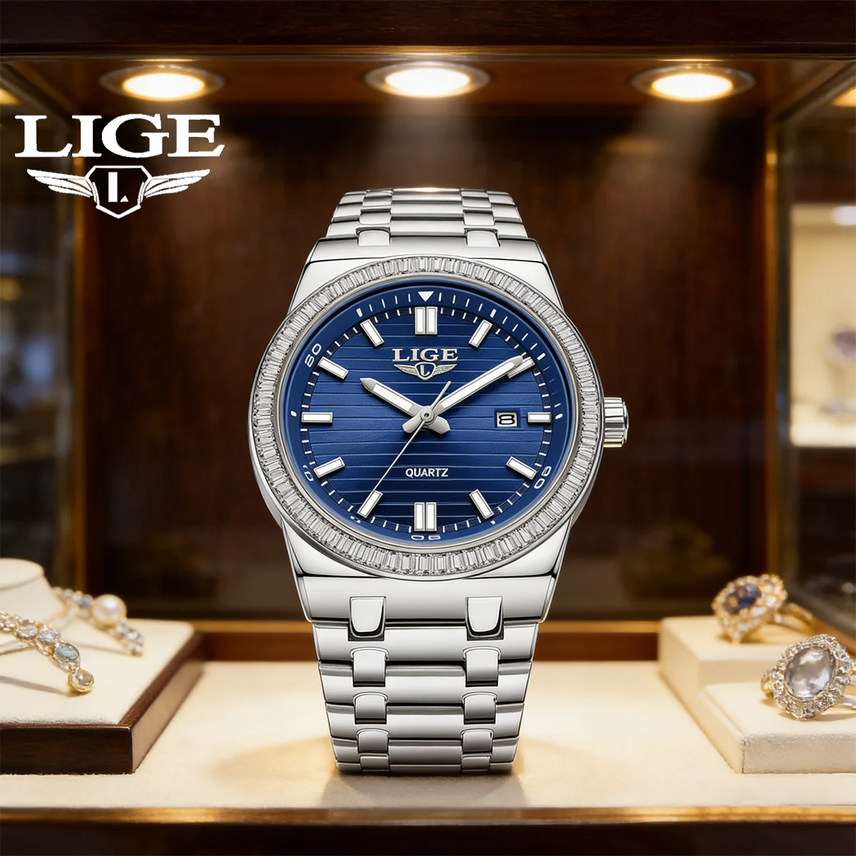 LIGE Top Brand Luxury Men's Watch Business Man Wristwatch Waterproof Luminous Diamond Quartz Watch High Quality Calendar Clock
LIGE Top Brand Luxury Men's Watch Business Man Wristwatch Waterproof Luminous Diamond Quartz Watch High Quality Calendar Clock