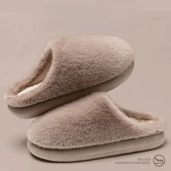 Couple Faux Fur House Slippers Women Winter Lightweight Anti-Slip Plush Slides Woman Solid Color Soft Sole Warm Cotton Slippers
Couple Faux Fur House Slippers Women Winter Lightweight Anti-Slip Plush Slides Woman Solid Color Soft Sole Warm Cotton Slippers