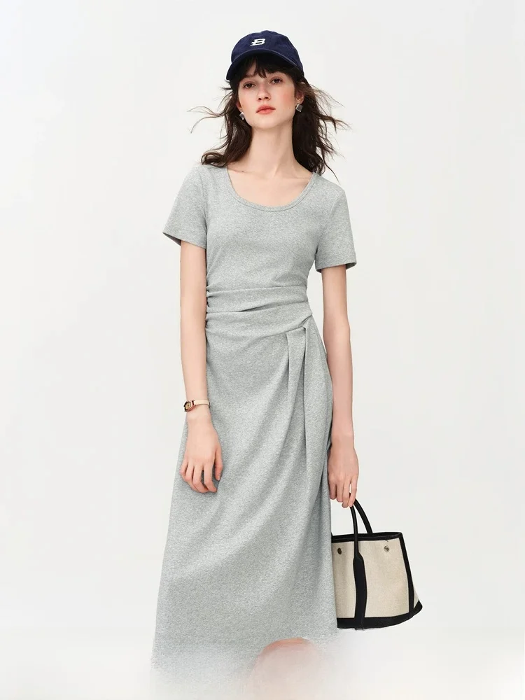 Slimming A-Line Dress Casual round Neck Side Gathered Waist Commute Summer New Style Cotton Blend Short Sleeve Tea Break Skirt
Slimming A-Line Dress Casual round Neck Side Gathered Waist Commute Summer New Style Cotton Blend Short Sleeve Tea Break Skirt
