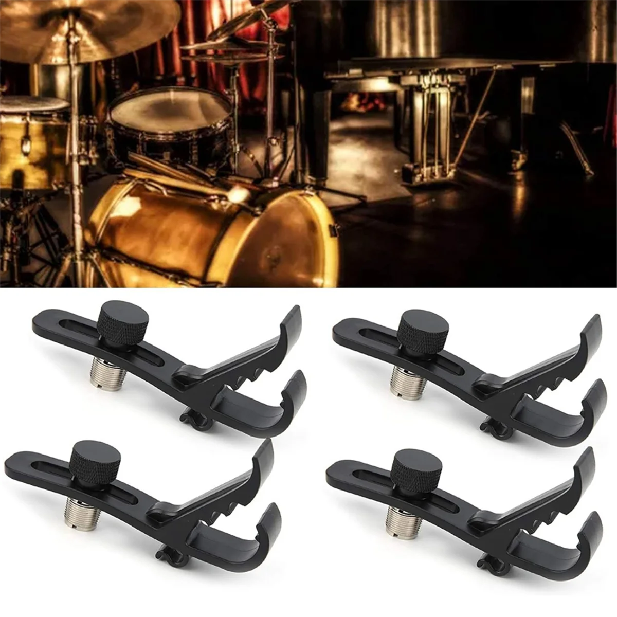L71AShockproof Drum Mic Clip 4Pcs, Adjustable Drum Mic Kit & Microphone Holder for Mic Stand, Universal Microphone Clamp
L71AShockproof Drum Mic Clip 4Pcs, Adjustable Drum Mic Kit & Microphone Holder for Mic Stand, Universal Microphone Clamp