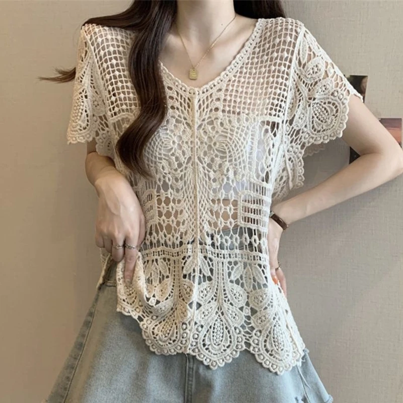 Versatile Crochet Hollow Out Loose Top Pair With Any Bottoms For Modern Look Versatile Crochet Hollow Out Loose Top Pair
Versatile Crochet Hollow Out Loose Top Pair With Any Bottoms For Modern Look Versatile Crochet Hollow Out Loose Top Pair