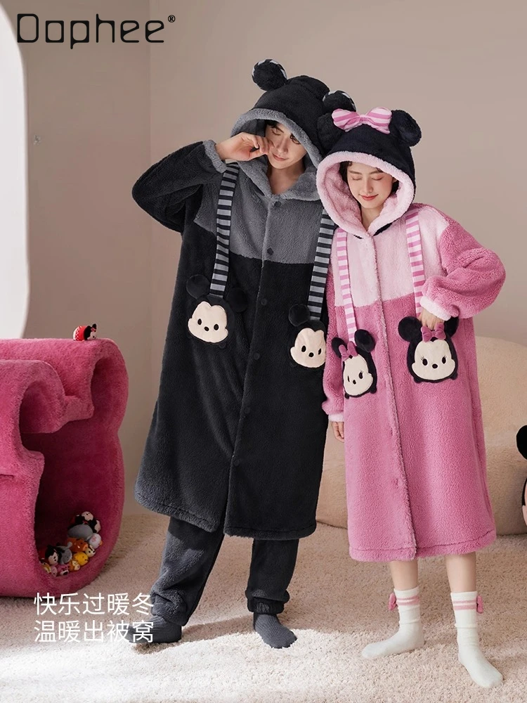 Couple Nightgown Women Winter Coral Fleece Long Loungewear Men Thermal Pajamas Nighty for Ladies Bathrobe Robes Sleepwear
Couple Nightgown Women Winter Coral Fleece Long Loungewear Men Thermal Pajamas Nighty for Ladies Bathrobe Robes Sleepwear