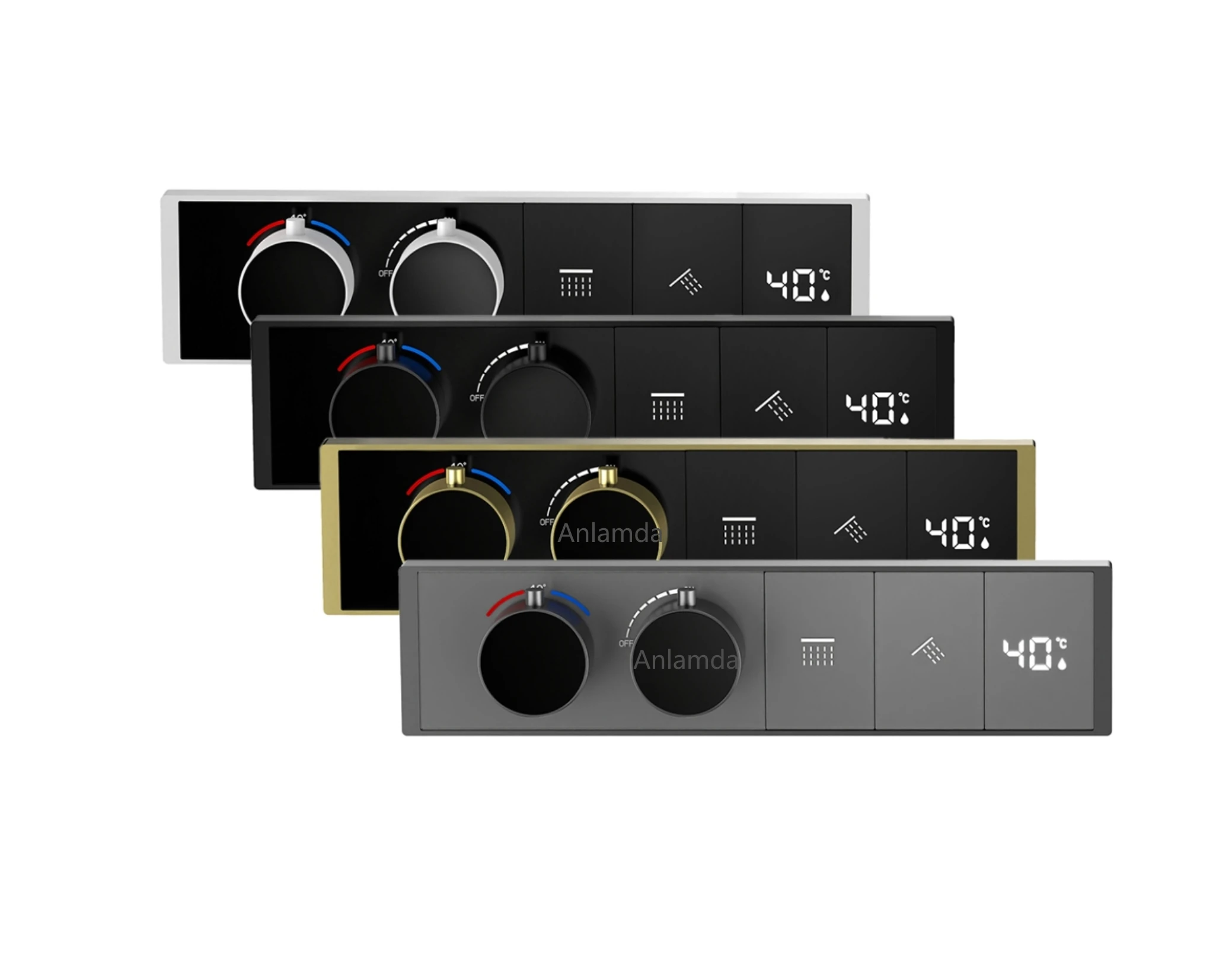 2 Way Brass Black Push Button Concealed Thermostatic Shower Mixer Multifunction Shower Diverter Valve With LED Digital Display
2 Way Brass Black Push Button Concealed Thermostatic Shower Mixer Multifunction Shower Diverter Valve With LED Digital Display