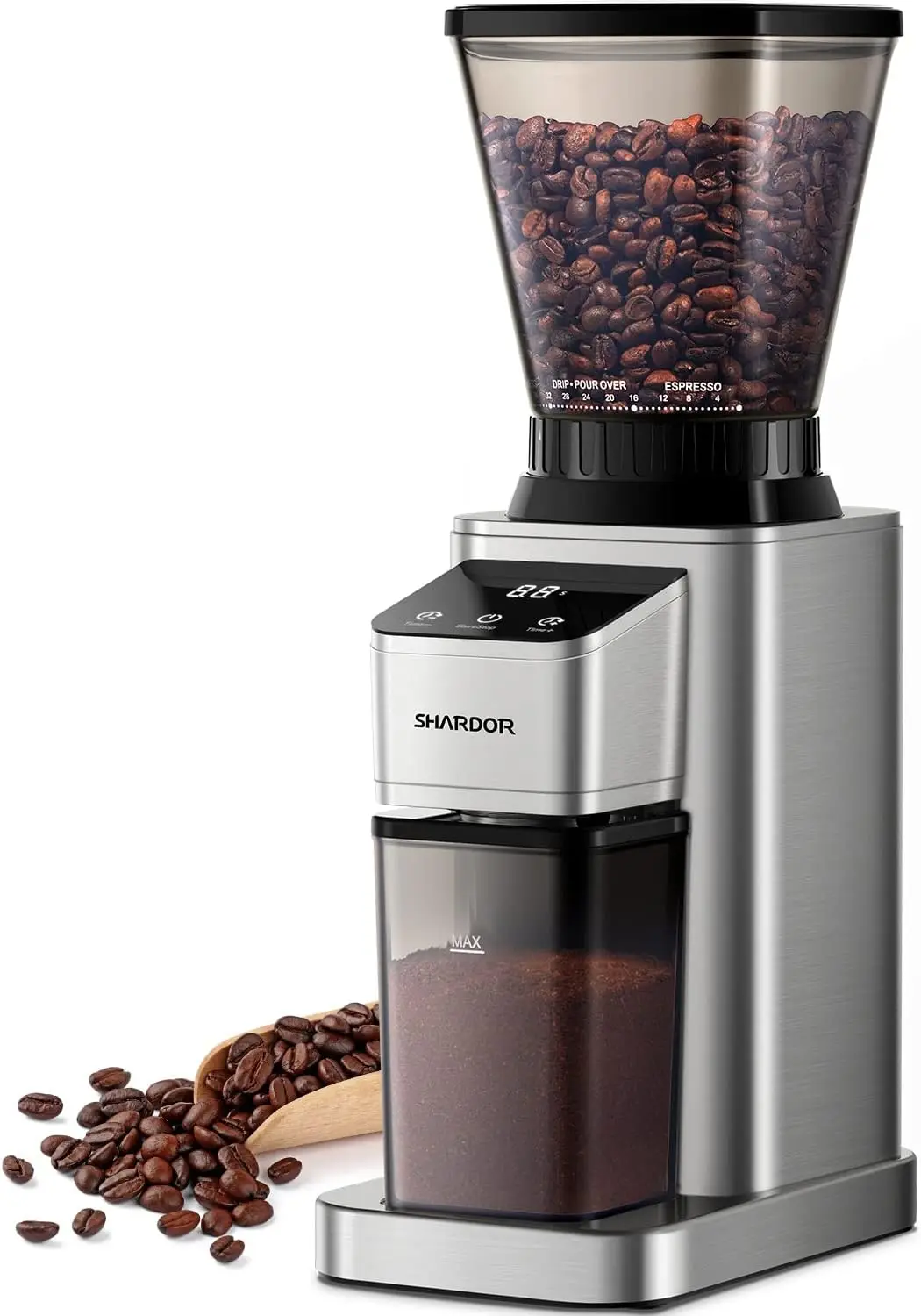 Professional Conical Burr Coffee Grinder with 48 Settings for Espresso, Drip & French Press, Anti-Static Tech
Professional Conical Burr Coffee Grinder with 48 Settings for Espresso, Drip & French Press, Anti-Static Tech
