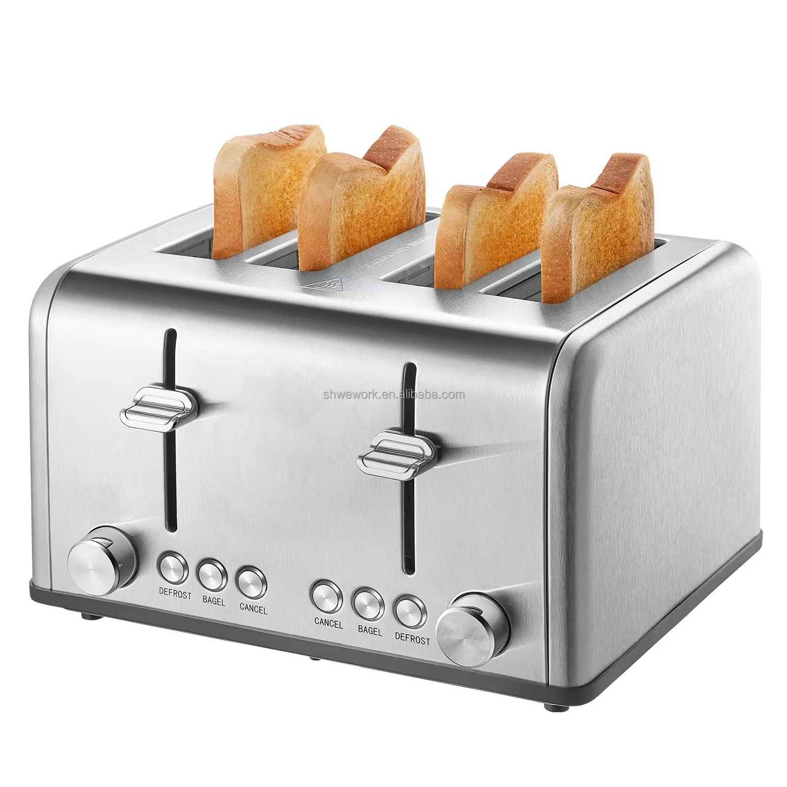 WeWork 4-Slice Stainless Steel Toaster 1650W Electric Toaster with 5 Browning Levels for Toasting Bread Bagel Waffle
WeWork 4-Slice Stainless Steel Toaster 1650W Electric Toaster with 5 Browning Levels for Toasting Bread Bagel Waffle