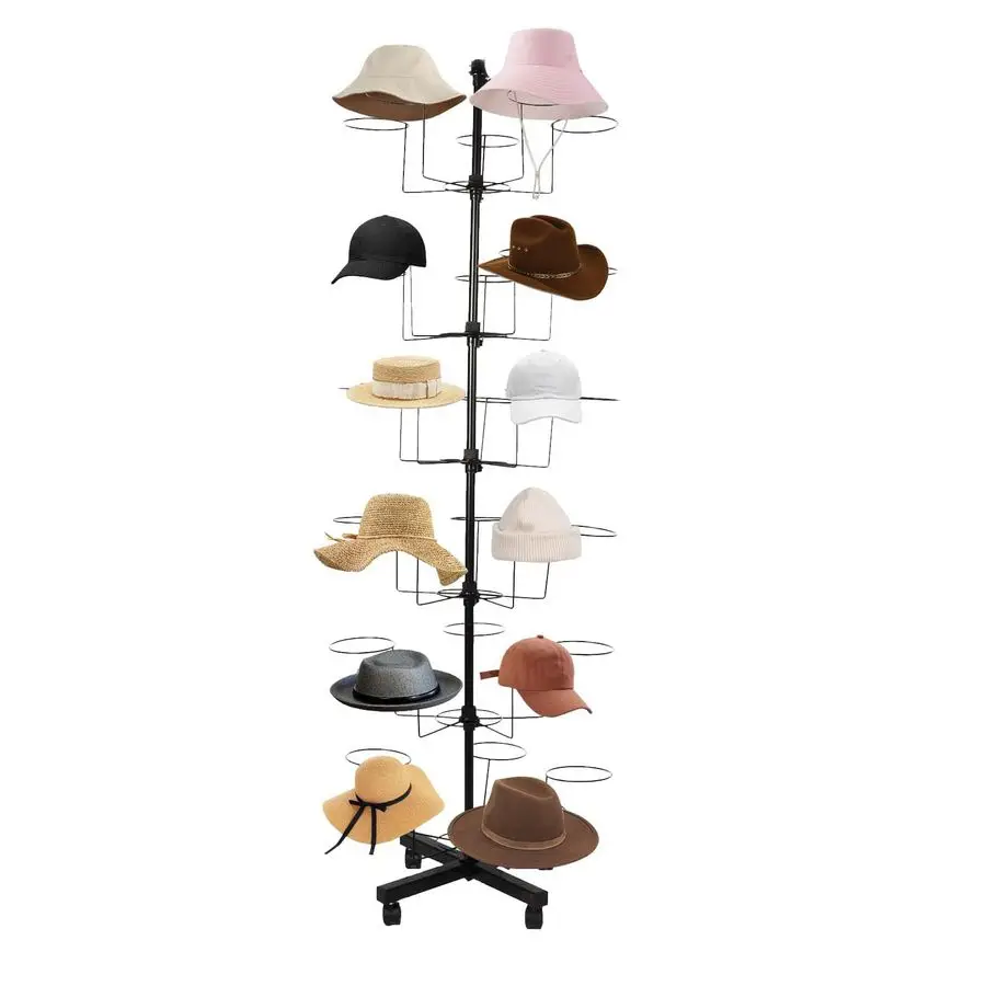 Hat Rack Stand, 6Tier Modern Large Freestanding Hats Display Rack with 30 Hooks, Metal Retail Wig or Hat Display Stand, Rotating
Hat Rack Stand, 6Tier Modern Large Freestanding Hats Display Rack with 30 Hooks, Metal Retail Wig or Hat Display Stand, Rotating