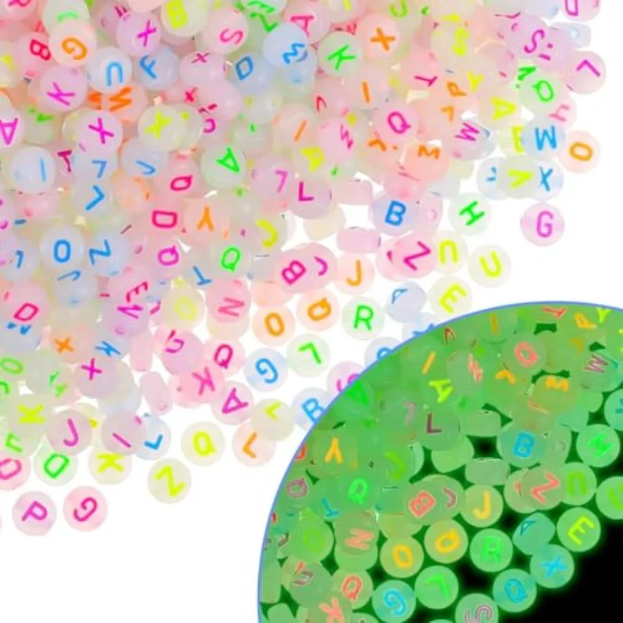 Quality Assurance 1000Pcs Glow Letter Beads Acrylic Alphabet Bead Glow in The Dark, 4x7 mm Round Beads for Friendship Bracelets
Quality Assurance 1000Pcs Glow Letter Beads Acrylic Alphabet Bead Glow in The Dark, 4x7 mm Round Beads for Friendship Bracelets