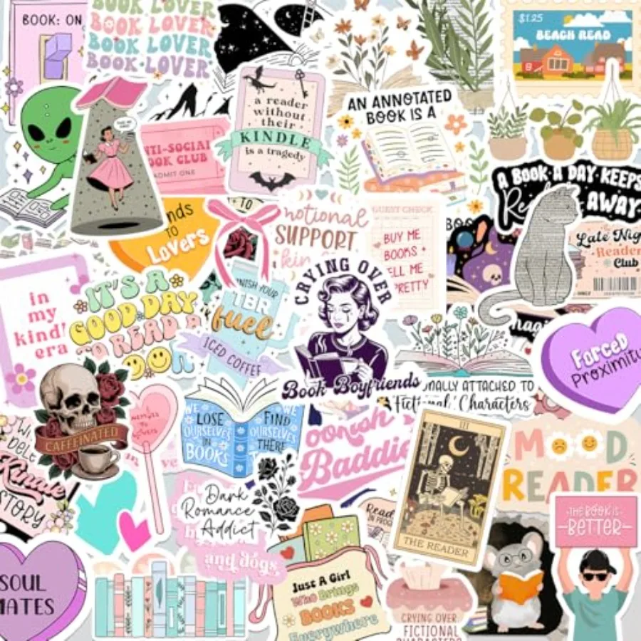 225 PCS Book Stickers for Kindle, Romance Holographic Bookish Sticker Pack for Readers Adult Spicy Booktok Vinyl Decals for Lap
225 PCS Book Stickers for Kindle, Romance Holographic Bookish Sticker Pack for Readers Adult Spicy Booktok Vinyl Decals for Lap