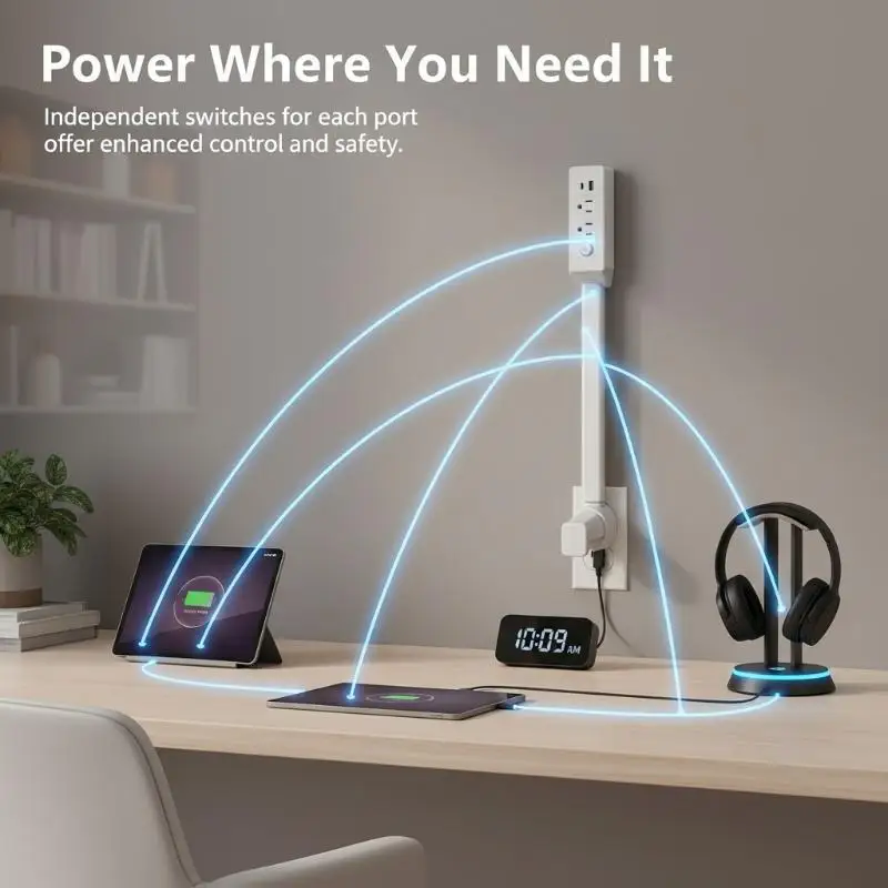 US Rotating Outlet Adapter 3 Way Plug Extender with Adjustable Length for Home Office Living Room Space Organizing
US Rotating Outlet Adapter 3 Way Plug Extender with Adjustable Length for Home Office Living Room Space Organizing