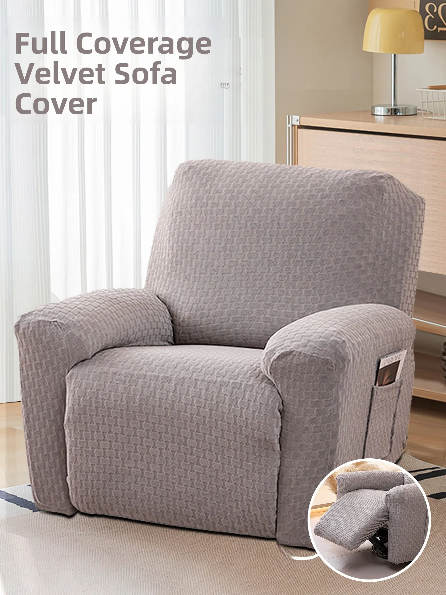 Full-Coverage Recliner Sofa Cover Protector against Scratches Modern Simple Style Machine Washable Polyester
Full-Coverage Recliner Sofa Cover Protector against Scratches Modern Simple Style Machine Washable Polyester