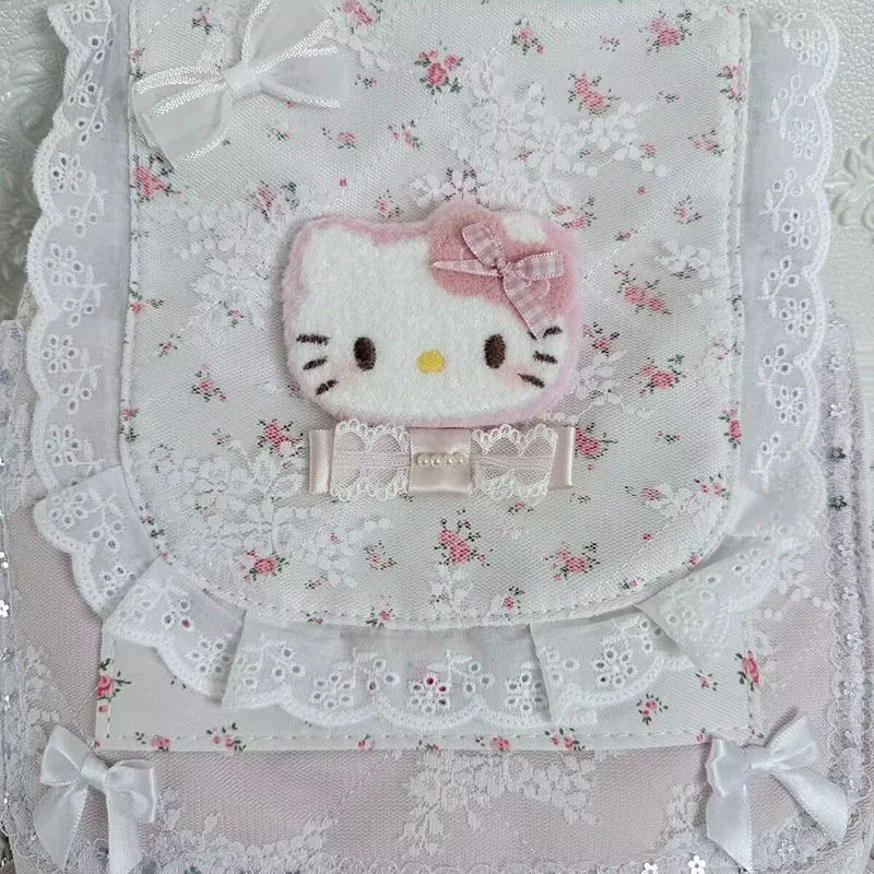 Sanrio Hello Kitty Floral Lace Backpack Cute Cartoon Large Capacity Sweet Lace School Bag Casual Travel Daypack Kawaii Gifts
Sanrio Hello Kitty Floral Lace Backpack Cute Cartoon Large Capacity Sweet Lace School Bag Casual Travel Daypack Kawaii Gifts