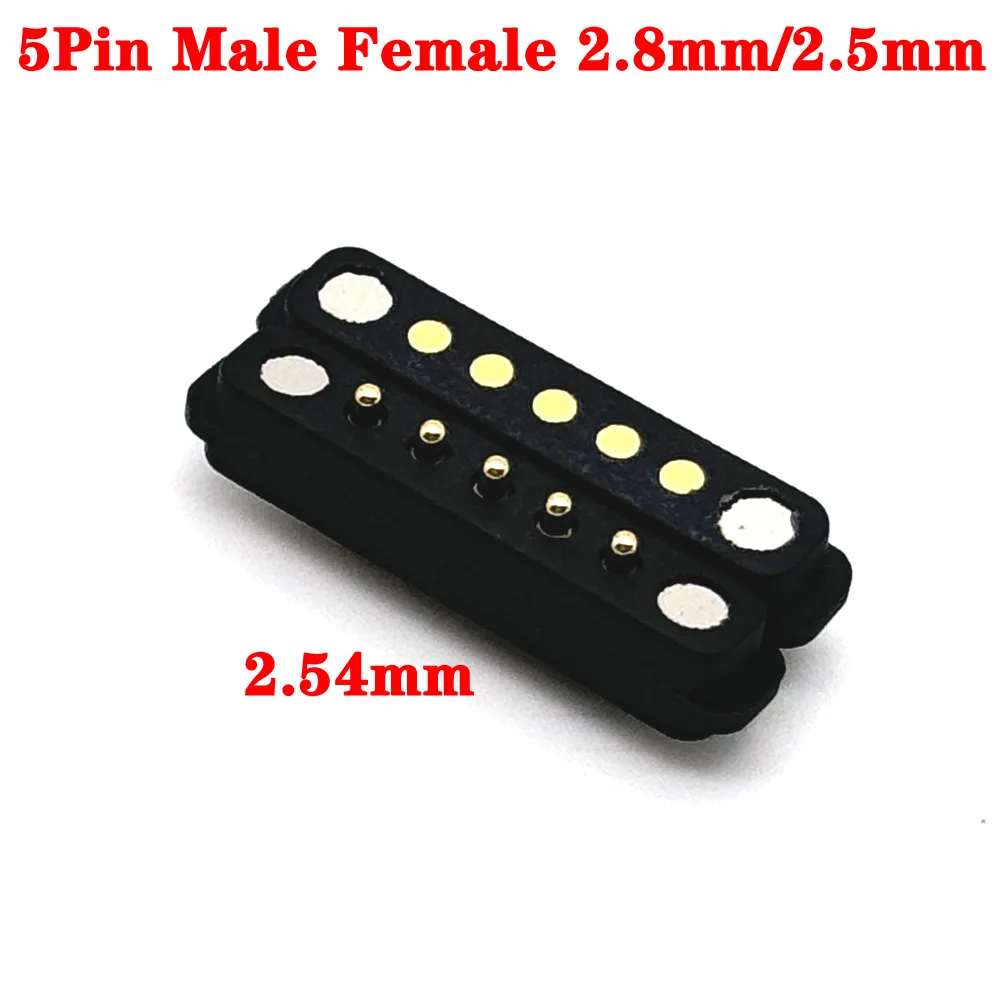 1Pair 5Pin Magnetic Pogo Pin Connector 5 Pogopin Male Female 2.54 MM Spring Loaded DC Magnet Connector Power Socket
1Pair 5Pin Magnetic Pogo Pin Connector 5 Pogopin Male Female 2.54 MM Spring Loaded DC Magnet Connector Power Socket