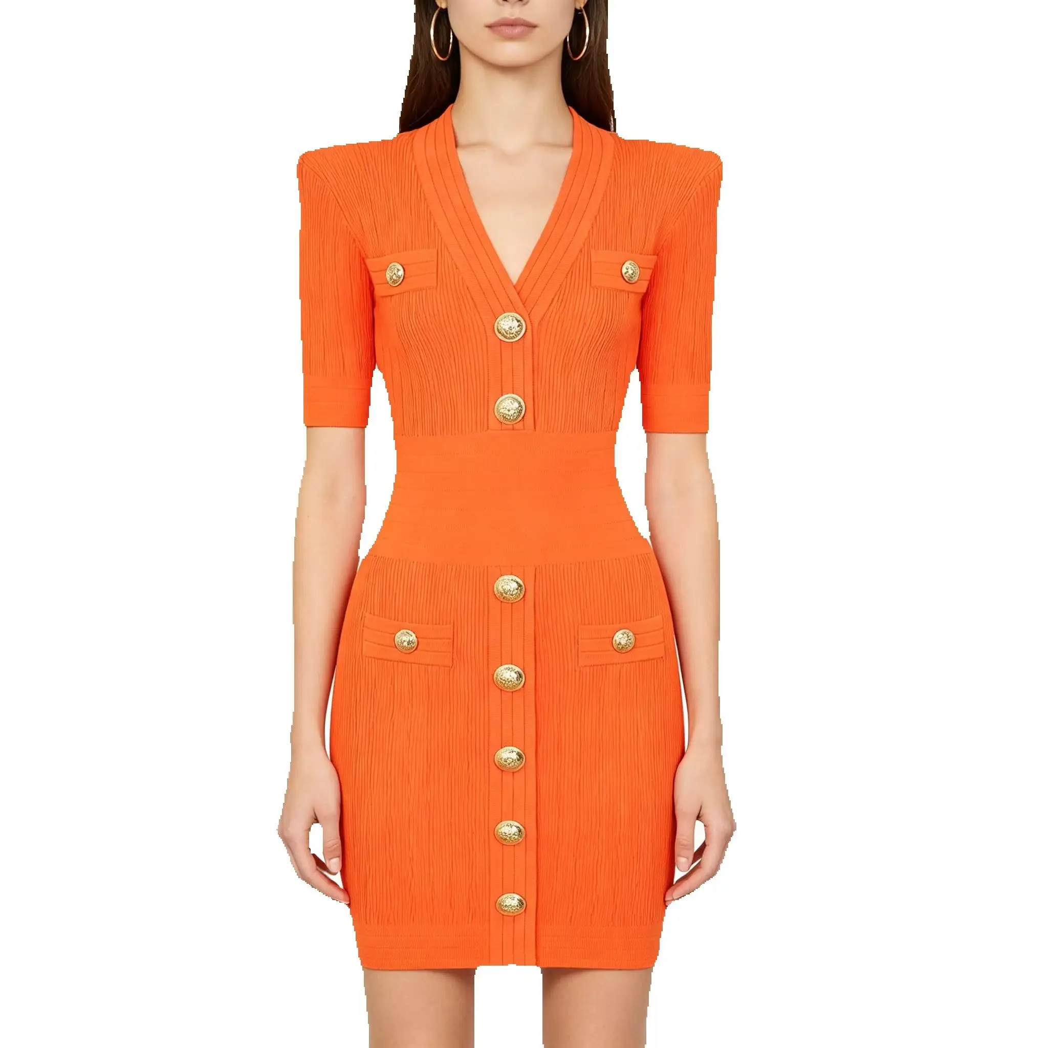 2665 High-Quality New Fashionable Temperament Commuting Gold Buckle Knitted Fabric V-Neck Slim Fit Short Sleeved Dress
2665 High-Quality New Fashionable Temperament Commuting Gold Buckle Knitted Fabric V-Neck Slim Fit Short Sleeved Dress