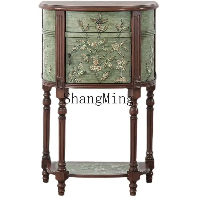 LXY household simple modern retro semi-round entrance cabinet painted home decoration cabinet
LXY household simple modern retro semi-round entrance cabinet painted home decoration cabinet