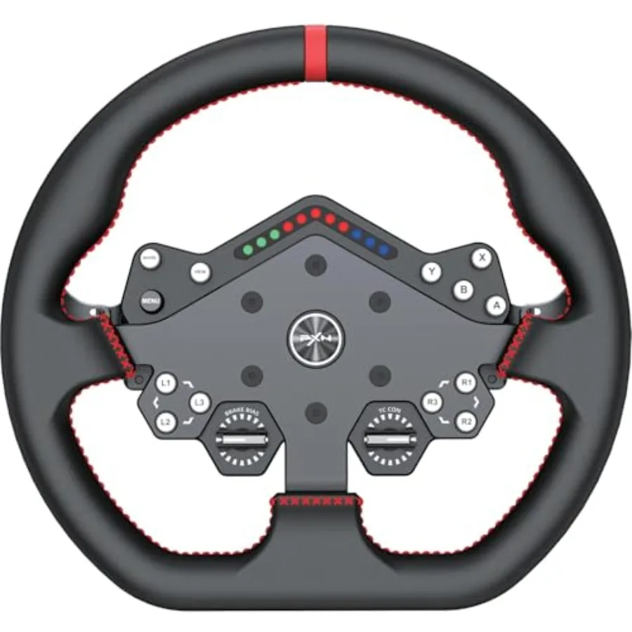 PXN W DS R2 Gaming Racing Wheel Quick Release 4 Paddle Shifters Dynamic RGB Rev Lights Microfiber Leather Grip 11.8-Inch PC Ste