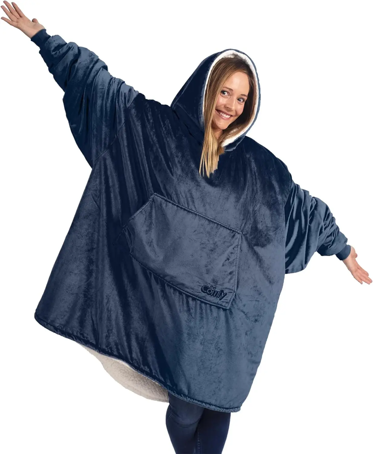 Oversized Wearable Blanket with Hood and Pocket, Sherpa Lined Microfiber Fleece for Ultimate Comfort
Oversized Wearable Blanket with Hood and Pocket, Sherpa Lined Microfiber Fleece for Ultimate Comfort