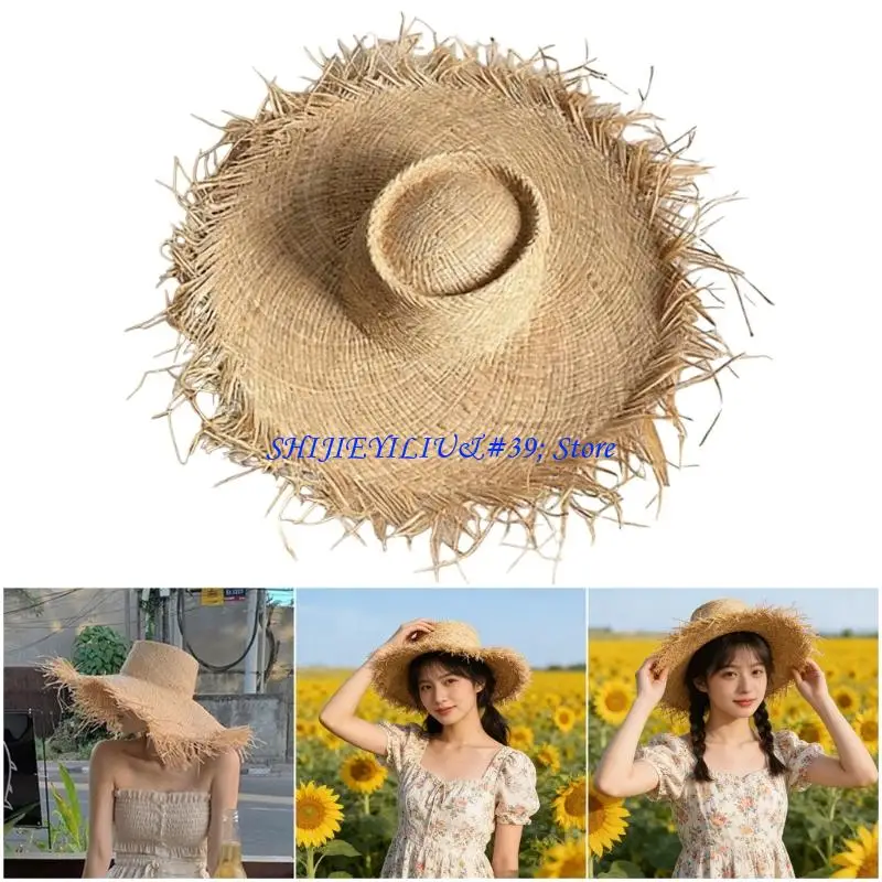 E21F Popular Large Brims Woven Straw Hat Sombrero Raffia Sun Hat For Various Occasion Women Travel Beach Photography Headwear
E21F Popular Large Brims Woven Straw Hat Sombrero Raffia Sun Hat For Various Occasion Women Travel Beach Photography Headwear