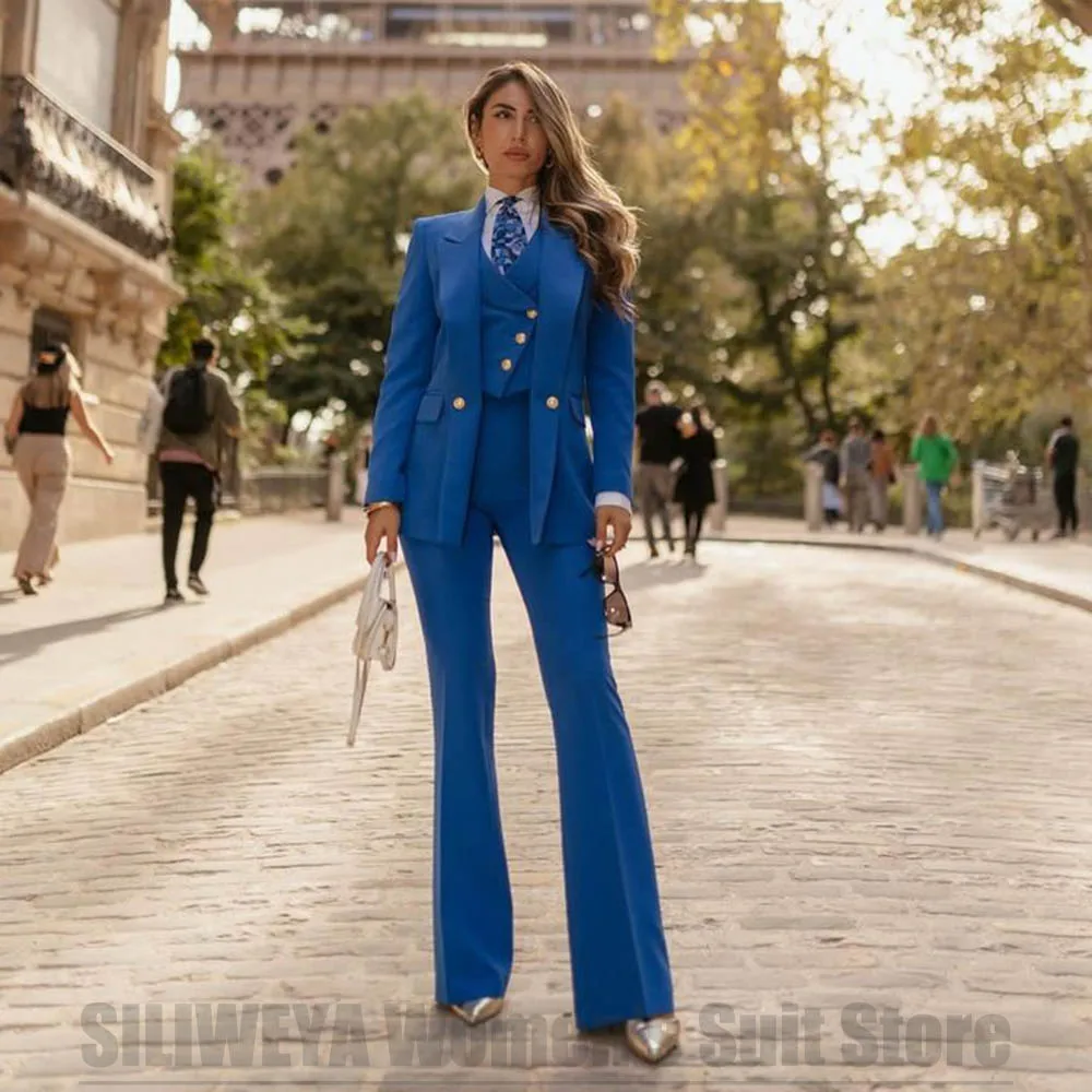 Fashion Women's Suit 3 Piece Peak Lapel Solid Color Outfit Office Formal Party Outfit Elegant Tuxedo (Blazer+Vest+Pants)
Fashion Women's Suit 3 Piece Peak Lapel Solid Color Outfit Office Formal Party Outfit Elegant Tuxedo (Blazer+Vest+Pants)